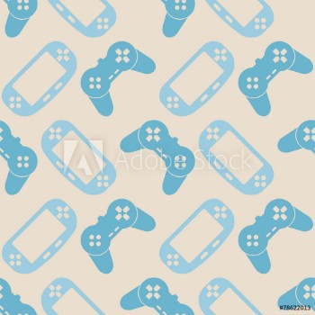 Picture of seamless background with game consoles for your design
